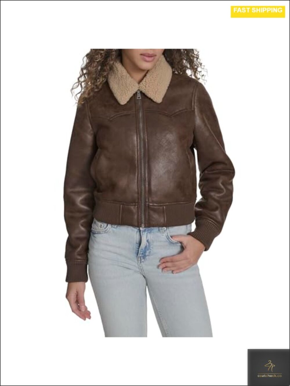Levi's Women's Faux Shearling Western Bomber | Faux Shearling Outer, Sherpa